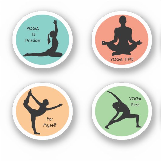 yogaposes, op maat gesneden vinyl Sticker (Voorkant)