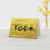 Yogaposities Golden Wenskaart Kaart (Gele Bloem)