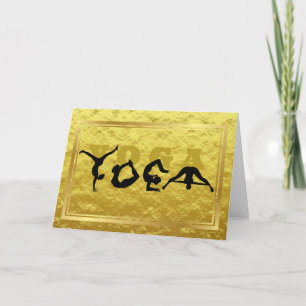 Yogaposities Golden Wenskaart Kaart