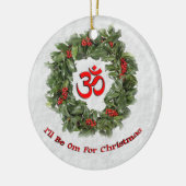 Yoga's vakantieversiering "Ik ben om voor Kerstmis Keramisch Ornament (Links)