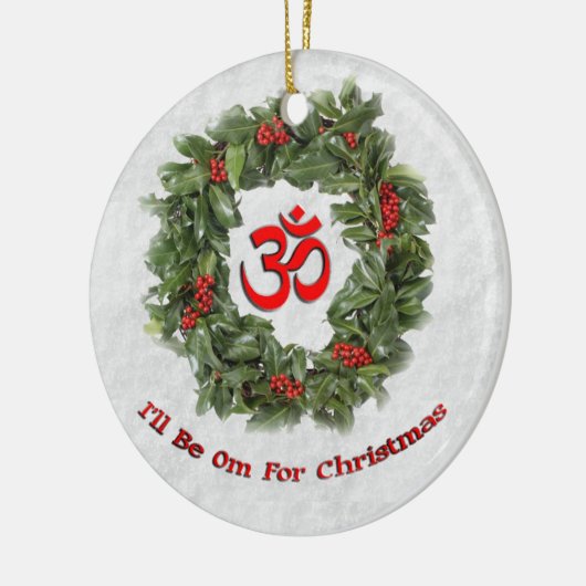 Yoga's vakantieversiering "Ik ben om voor Kerstmis Keramisch Ornament (Links)