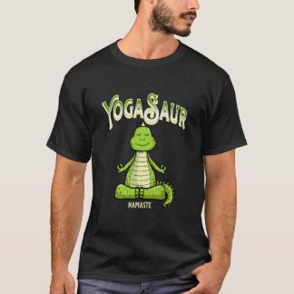 'YogaSaur' Namaste, Grappige Yoga & Dinosaurussen T-shirt