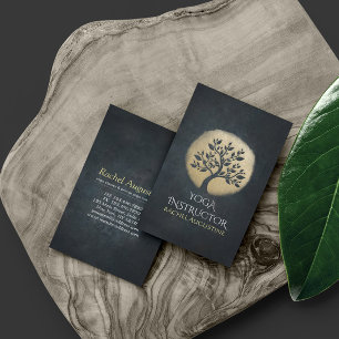 Yogastudio Meditatie-instructeur Zwarte Gouden Boo Visitekaartje
