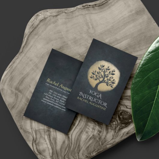 Yogastudio Meditatie-instructeur Zwarte Gouden Boo Visitekaartje