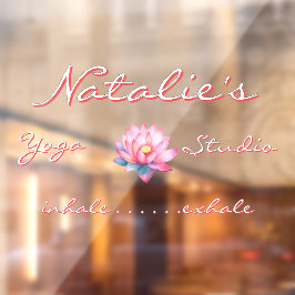 Yogastudio 'Pink Lotus Flower' aanpassen Raamsticker