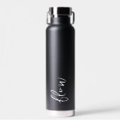 Yogastudio waterfles met Flow-script in het zwart (Voorkant)