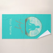 Yogatraining  ontwerpmeditatie of pilates badhanddoek (Badhanddoek)