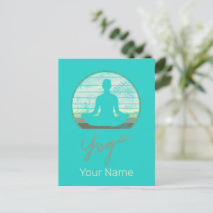 Yogatraining ontwerpmeditatie of pilates feestdagenkaart
