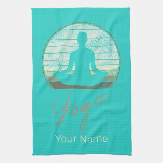 Yogatraining  ontwerpmeditatie of pilates theedoek (Verticaal)