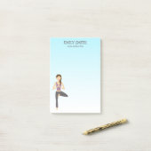 Yogavrouw in boomhouding Yoga-instructeur Post-it® Notes (Op bureau)