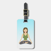 Yogavrouw in lotushouding bagagelabel (Voorkant verticaal)