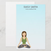 Yogavrouw in lotushouding briefpapier (Voorkant / Achterkant)
