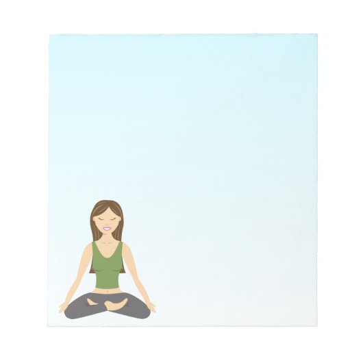 Yogavrouw in lotushouding notitieblok (Voorkant)