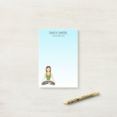 Yogavrouw in lotushouding yogadocent post-it® notes (Op bureau)