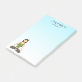Yogavrouw in lotushouding yogadocent post-it® notes (Schuin)