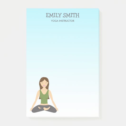Yogavrouw in lotushouding yogadocent post-it® notes (Voorkant)