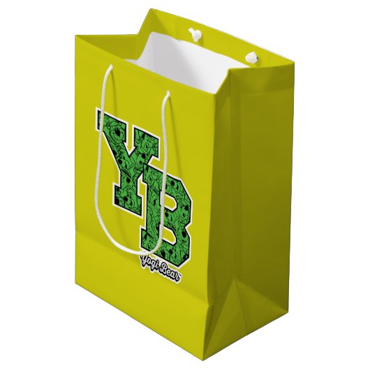 Yogi Bear Geborduurde Varsity Letters Medium Cadeauzakje (Voorkant Gekanteld)