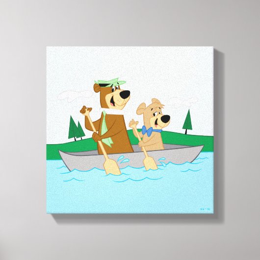 Yogi Beer en Boo Boo Fun Kano Adventure Canvas Afdruk (Voorkant)
