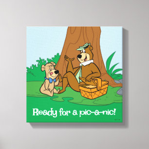 Yogi Beer en Boo-Boo picknick snack Canvas Afdruk