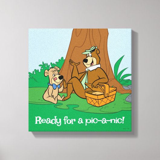 Yogi Beer en Boo-Boo picknick snack Canvas Afdruk (Voorkant)