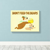 Yogi Beer en Boo-Boo picknickpaniek Canvas Afdruk (Insitu (Houten vloer))