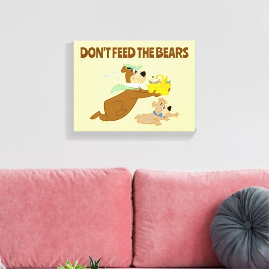 Yogi Beer en Boo-Boo picknickpaniek Canvas Afdruk (Insitu (Woonkamer))