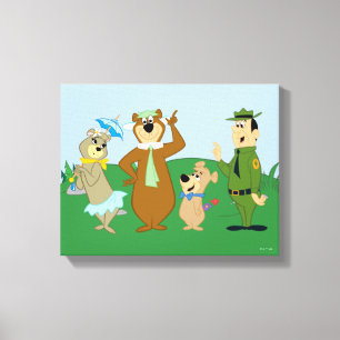 Yogi Beer en vrienden Classic Pose Canvas Afdruk
