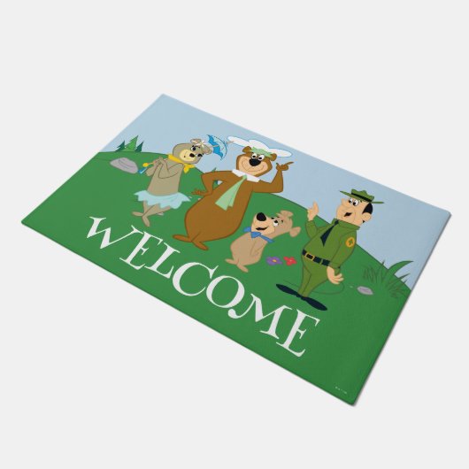 Yogi Beer en vrienden Classic Pose Deurmat (Schuin)