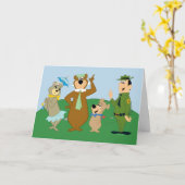 Yogi Beer en vrienden Classic Pose Kaart (Gele Bloem)