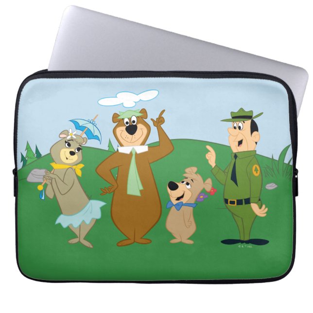 Yogi Beer en vrienden Classic Pose Laptop Sleeve (Voorkant)
