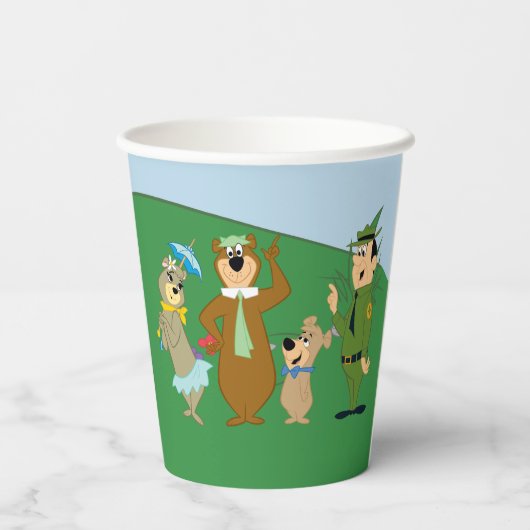 Yogi Beer en vrienden Classic Pose Papieren Bekers (Achterkant)