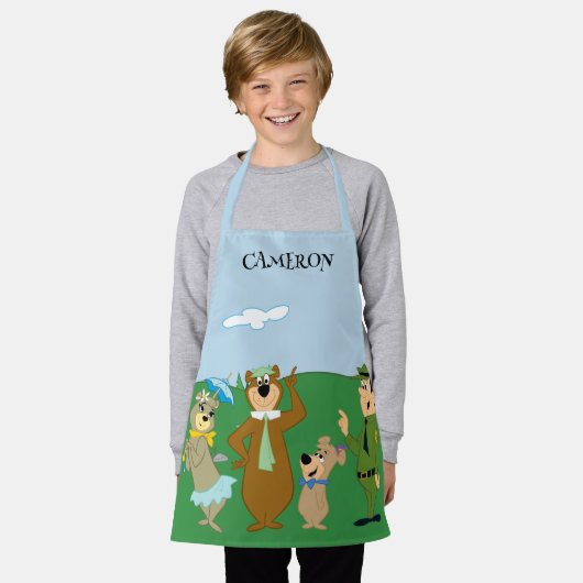 Yogi Beer en vrienden Classic Pose Schort (Gedragen)