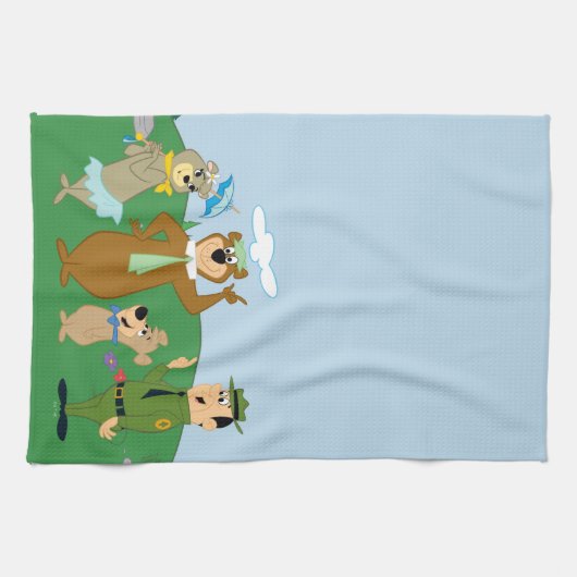 Yogi Beer en vrienden Classic Pose Theedoek (Horizontaal)