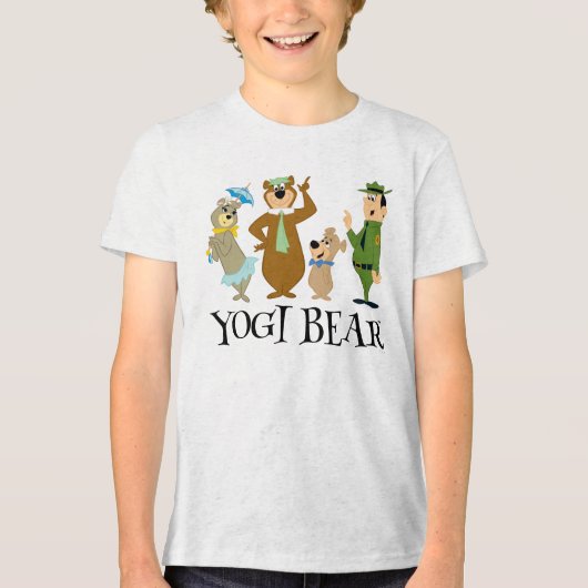 Yogi Beer en vrienden Classic Pose Tri-Blend Shirt (Voorkant)