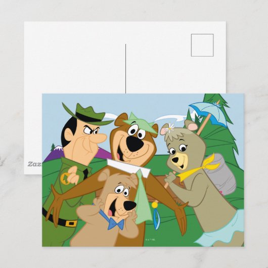 Yogi Beer en Vrienden Framed Forest Afbeelding Briefkaart (Voorkant / Achterkant)