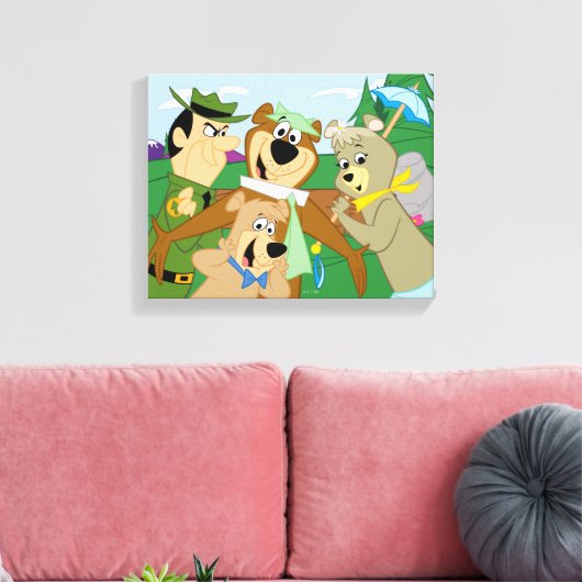 Yogi Beer en Vrienden Framed Forest Afbeelding Canvas Afdruk (Insitu (Woonkamer))