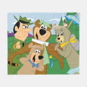 Yogi Beer en Vrienden Framed Forest Afbeelding Fleece Deken (Voorkant (Horizontaal))