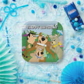 Yogi Beer en Vrienden Framed Forest Afbeelding Papieren Bordje (Feest)