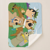 Yogi Beer en Vrienden Framed Forest Afbeelding Sherpa Deken (Voorkant)