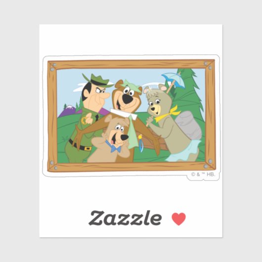 Yogi Beer en Vrienden Framed Forest Afbeelding Sticker (Vel)