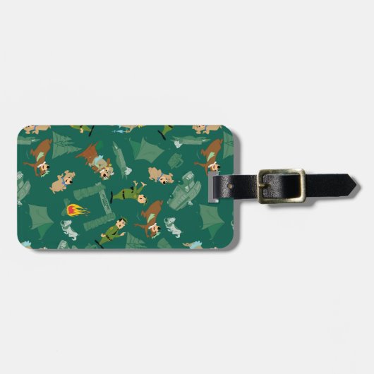 Yogi Beer en vrienden Jellystone Park Camp Pattern Bagagelabel (Voorkant horizontaal)