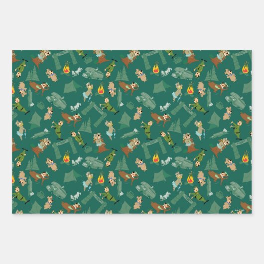Yogi Beer en vrienden Jellystone Park Camp Pattern Inpakpapier Vel (Voorkant 3)
