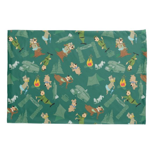 Yogi Beer en vrienden Jellystone Park Camp Pattern Kussensloop (Achterkant)