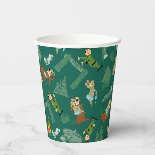 Yogi Beer en vrienden Jellystone Park Camp Pattern Papieren Bekers (Achterkant)