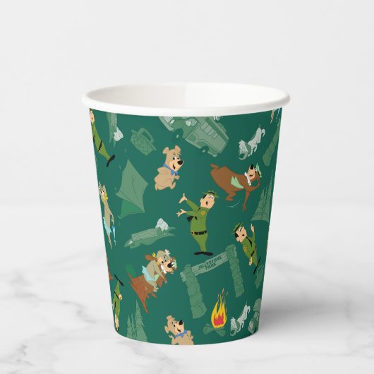 Yogi Beer en vrienden Jellystone Park Camp Pattern Papieren Bekers (Links)