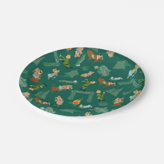 Yogi Beer en vrienden Jellystone Park Camp Pattern Papieren Bordje (Gekanteld)