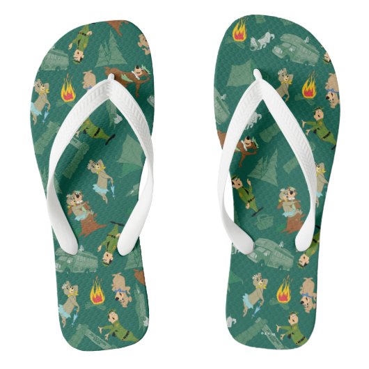Yogi Beer en vrienden Jellystone Park Camp Pattern Teenslippers (Voetbed)