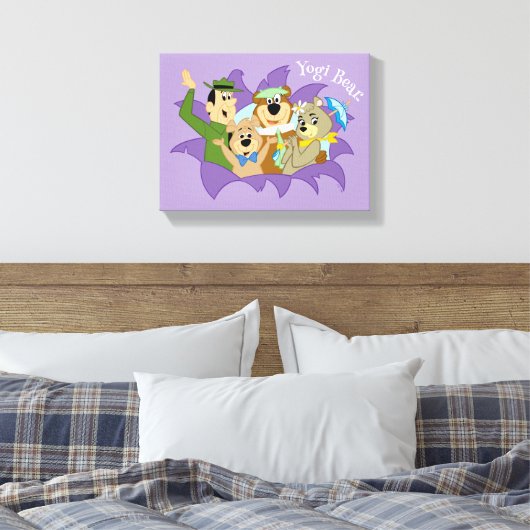 Yogi Beer en vrienden verrassen Canvas Afdruk (Insitu (Slaapkamer))