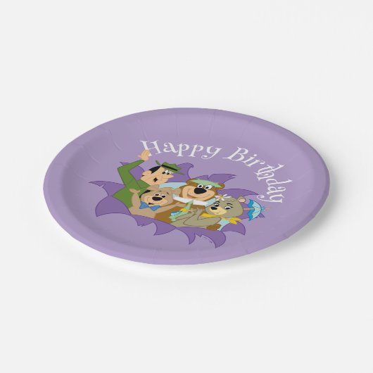 Yogi Beer en vrienden verrassen Papieren Bordje (Gekanteld)