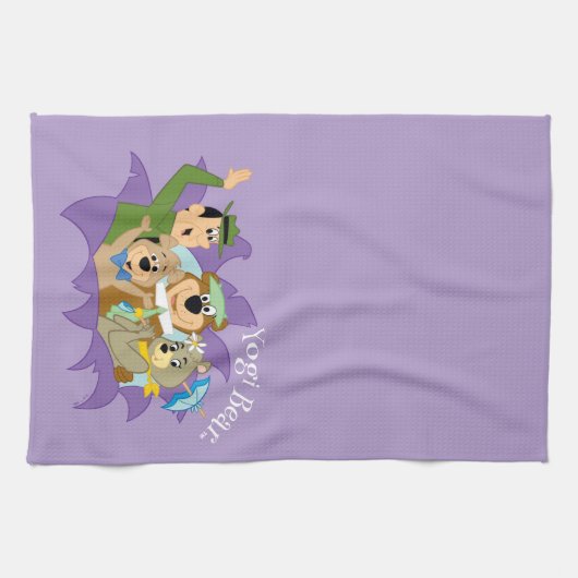 Yogi Beer en vrienden verrassen Theedoek (Horizontaal)